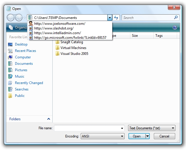 Windows Vista File Browser Is Broken